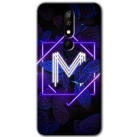 Casper Via P3 Kılıf HD Desen Baskılı Arka Kapak - Dark Neon Yaprak M Harfi