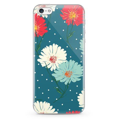 Apple iPhone 5 Kılıf Karlı Çiçekler Arka Kapak Koruma Desenli Full Koruyucu