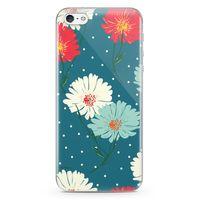 Apple iPhone 5 Kılıf Karlı Çiçekler Arka Kapak Koruma Desenli Full Koruyucu