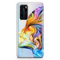Huawei P40 Kılıf Yüz Renk Arka Kapak Koruma Desenli Full Koruyucu