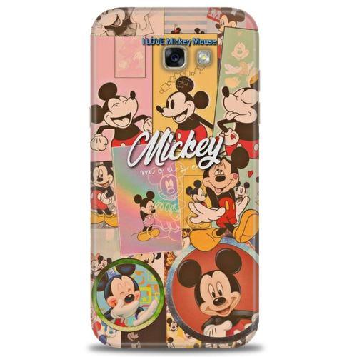Samsung Galaxy A7 2017 / A720 Kılıf HD Baskılı Kılıf - I Love Mickey + Tam Ekran Koruyucu