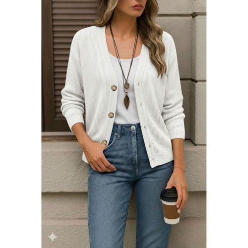 Düğme Detay Triko Bluz