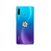 Huawei P30 Lite Papatya Desenli Premium Şeffaf Silikon Kılıf