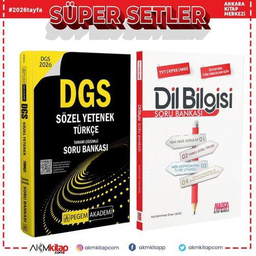 Pegem 2026 DGS Sözel Yetenek Türkçe ve AKM Dil Bilgisi Soru Bankası Seti 2 Kitap