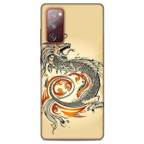 Samsung Galaxy S20 Fe Kılıf Dragons (27) Tasarımlı Kılıf Siyah Ejderha Dövmesi