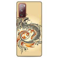 Samsung Galaxy S20 Fe Kılıf Dragons (27) Tasarımlı Kılıf Siyah Ejderha Dövmesi