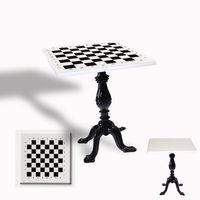 Dockers Çipa 1001 Döküm Ayak Kare Masa 70x70 cm - (Werzalit, Wermodin ve Allzalit Tabla) - Beyaz Satranç