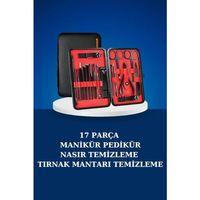 17 Parça Manikür Seti Taşınabilir Özel Çantalı El Ve Ayak Bakımı Tırnak Batığı Temizleme