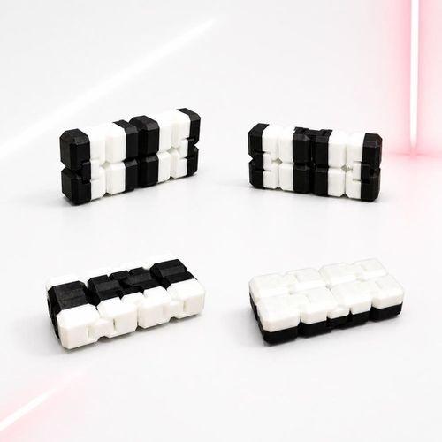 Sonsuzluk Küpü (Infinity Cube) Düz Siyah Beyaz Stres Oyuncağı