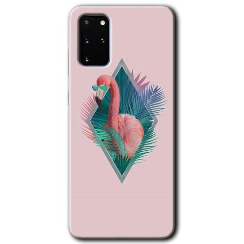 Galaxy S20 Plus Kılıf HD Desen Baskılı Arka Kapak - Flamingo + Kırılmaz Cam