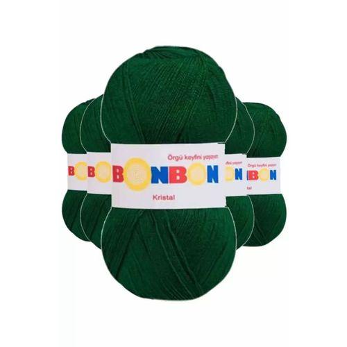 5 Adet Kristal El Örgü Lif İpi Koyu Yeşil 98596