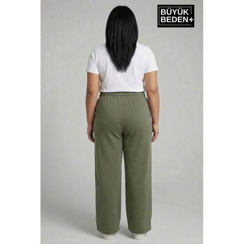 Kadın Büyük Beden Bol Paça  Yüksek Bel Lastikli Salaş Eşofman Altı SPR26BEA988