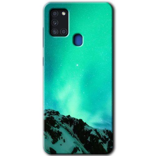 Samsung Galaxy A21s HD Baskılı Kılıf + 9D Tam Ekran Koruyucu - Aurora