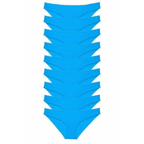 9 adet Süper Eko Set Likralı Kadın Slip Külot Mavi