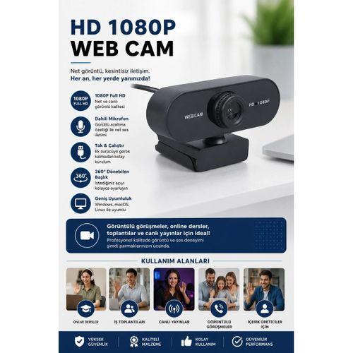Webcam Orjınal Hd 1080p Konferans Kamera Dahili Mikrofon Görüntülü Sohbet Yayın Kamerası Hd Video