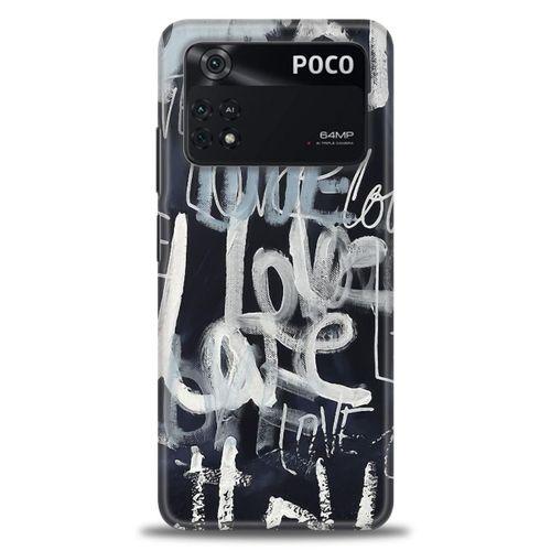 Xiaomi Poco M4 Pro 4G Kılıf HD Baskılı Kılıf - Gri Love + Tam Ekran Koruyucu