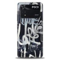 Xiaomi Poco M4 Pro 4G Kılıf HD Baskılı Kılıf - Gri Love + Tam Ekran Koruyucu