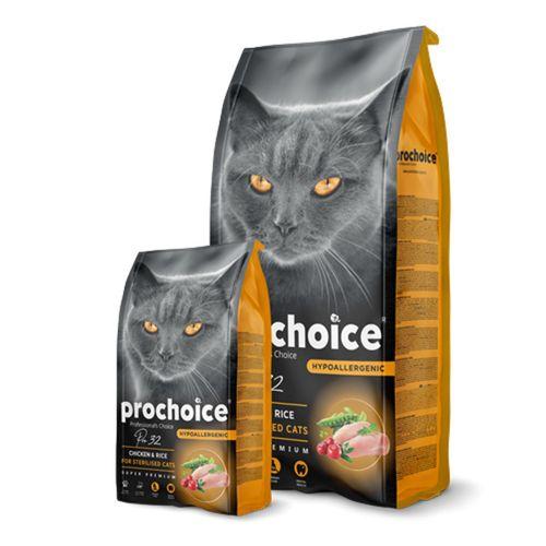 Prochoice Kısırlaştırılmış Kediler İçin, Hipoalerjenik, Tavuk Etli Ve Pirinçli Kuru Mama 15 kg