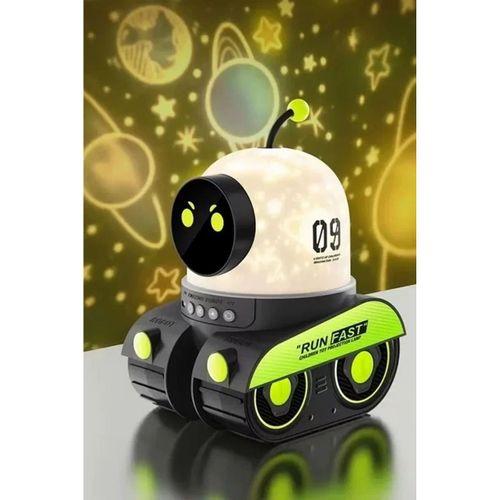 Robot Projeksiyon Gece Lambası Hoparlörlü Şarjlı Yıldızlı Gökyüzü Temalı Led Projeksiyon Lambası