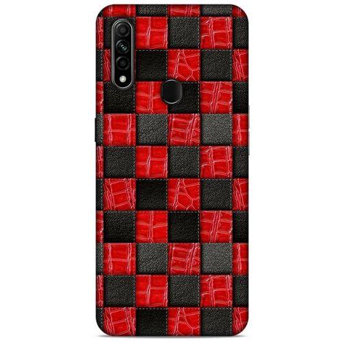 Oppo A31 Kılıf Patchwork (47) Crystal Flex Kılıf Siyah Kırmızı