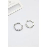 Baget Taşlı Küpe - Beyaz