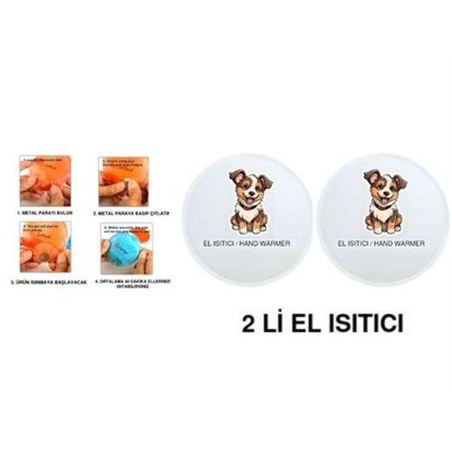 Sevimli Köpek Cep Sobası,El Isıtıcı,2 Adet Sıcak Su Torbası Pvc  9Cm