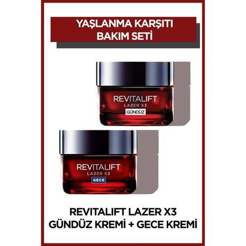L'Oreal Paris Revitalift Lazer X3 Yoğun Yaşlanma Karşıtı Gündüz Bakım Kremi Gece Bakım Kremi 50 ml