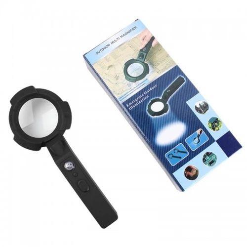 -7 Led Aydınlatma,fener,pusula,4x Büyütme Okuma Büyüteç Th-600557
