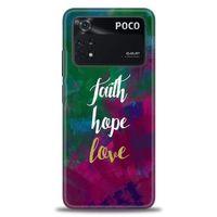 Xiaomi Poco M4 Pro 4G Kılıf HD Baskılı Kılıf - Faith Hope Love + Tam Ekran Koruyucu