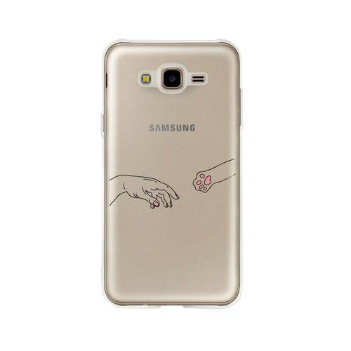 Samsung J7 Core Hand And Paw Şeffaf Telefon Kılıfı