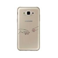 Samsung J7 Core Hand And Paw Şeffaf Telefon Kılıfı