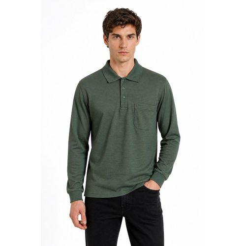 Erkek Büyük Beden Mevsimlik Polo Yaka Cepli Sweatshirt BGL-ST05367
