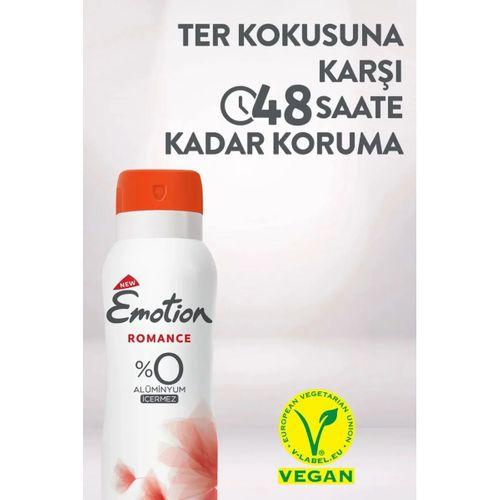 3 Adet Emotion Romance Kadın Vegan Deodorant 150 Ml Hızlı Kurur, Leke Bırakmaz