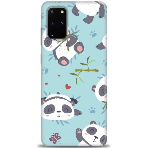 Samsung Galaxy S20 Plus Kılıf HD Baskılı Kılıf - Pandalar + Tam Ekran Koruyucu