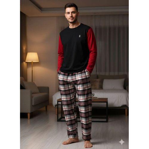 Pijalüx Tek Alt Ekose Kalın Poplin Pijama