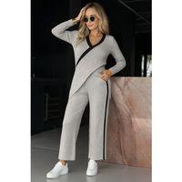 Kadın Uzun Kollu V Yakalı çapraz Detaylı şardonlu Kaşkorse Bluz Ve Pantolon Ikili Takım