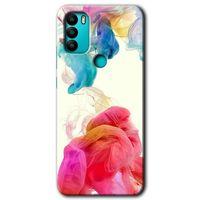 MRCİLETİSİM General Mobile GM 21 Plus Kılıf HD Desen Baskılı Arka Kapak + Temperli Cam - Gökkuşağı Color