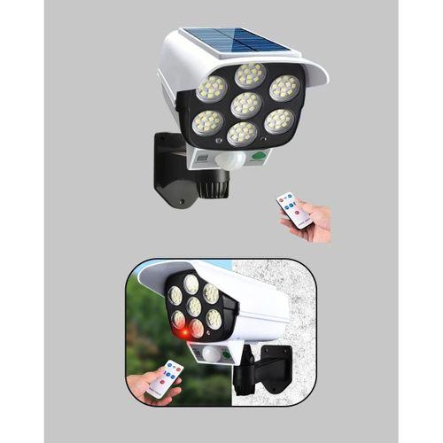 Güneş Enerjili Kamera Görünümlü Hareket Sensörlü Led Duvar Lambası Uzaktan Kumandalı