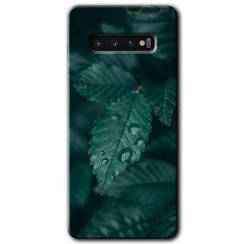 Galaxy S10 Kılıf HD Desen Baskılı Arka Kapak - Yağmurlu Yaprak