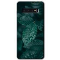 Galaxy S10 Kılıf HD Desen Baskılı Arka Kapak - Yağmurlu Yaprak