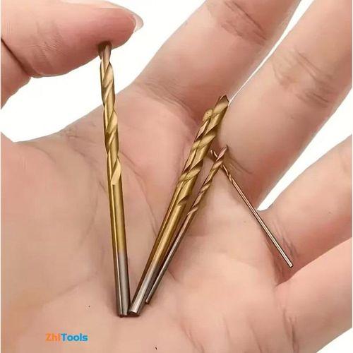 Zhltools 50 Parça Titanyum Kaplama Yüksek Hız Çeliği Matkap Ucu Seti