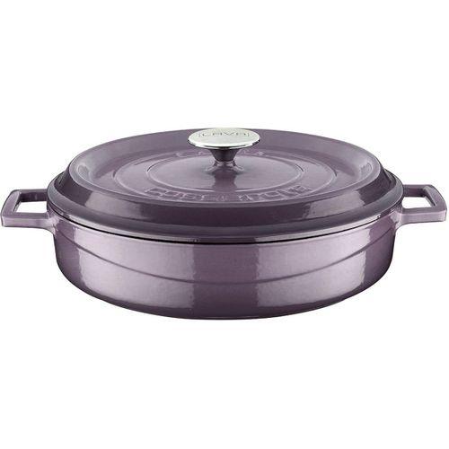 Lava Trendy Demir Döküm Pilav Basık Yayvan Tencere 28 Cm Mor
