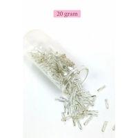 Uzun Boru Kesme Boncuk Çap 2mm Uzunluk 10 mm - 20 Gram - Parlak Gümüş - BNC257