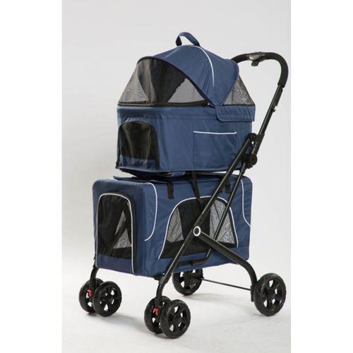 Tommy Çift Katlı Evcil Hayvan Arabası Mavi 66*50* 98cm Max 30kg