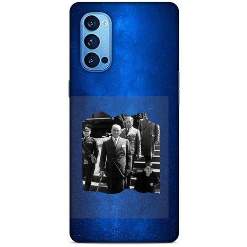 Oppo Reno 4 Pro Kılıf Atatürk (11) Tam Koruma Gece Mavisi