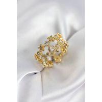 Zirkon Taşlı 2'li Model Gold Renk Kadın Yüzük