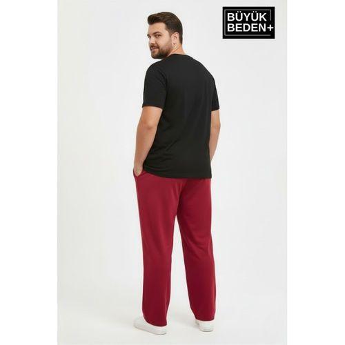 Erkek Büyük Beden New York Baskılı Rahat Kesim Paça Reçme ince Eşofman Altı SPR26EA952-5