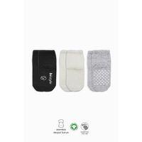 Bistyle Bistyle Basic Kaymaz Penye Soket Çorap 3'Lü BS10107 Siyah Ekru Gri