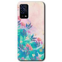 Oppo A55 Kılıf HD Desen Baskılı Arka Kapak + Temperli Cam - Çizim Yapraklar