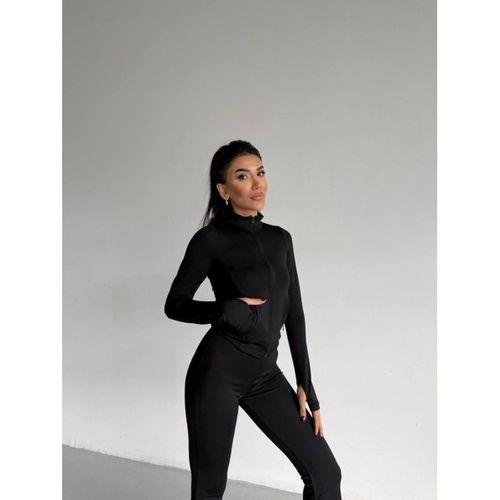 Kadın Balıkçı Yaka Cep Detaylı Ceket Ve Ispanyol Paça Spor Ikili Takım